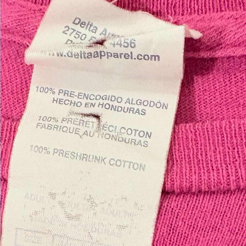 Gildan Pink Long Sleeve Tee Casual Cotton Blend - Picture 6 of 7